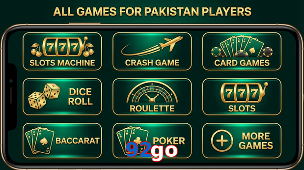 Main screen of 92Go games page for PK players