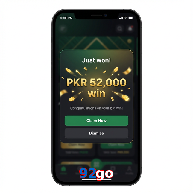 Main screen of 92Go win page for PK players